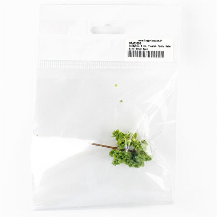 Hobbytime 5 Cm. Yuvarlak Formlu Bahar Yeşili Ağacı Modeli, 5 Adet