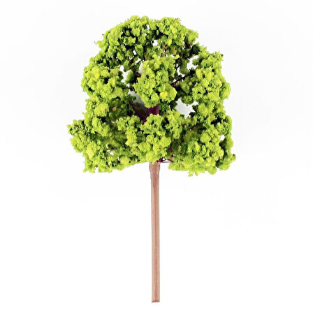 Hobbytime 11 Cm. Yuvarlak Formlu Bahar Yeşili Ağacı Modeli, 1 Adet