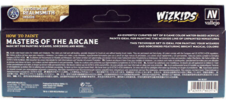 Vallejo 80257 8X8 ml. Masters of the Arcane, Wizkits Serisi Model Boyası Seti