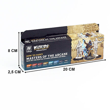 Vallejo 80257 8X8 ml. Masters of the Arcane, Wizkits Serisi Model Boyası Seti
