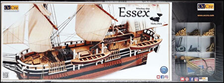 Occre 12006 1/60 Ölçek, Essex, 74 cm. Yelkenli Balina Avı Gemisi, Ahşap Model Kiti