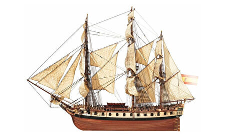 Occre 14001 1/85 Ölçek, Diana, 85 cm. Yelkenli İspanyol Firkateyni, Ahşap Model Kiti