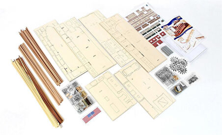 Occre 14003 1/80 Ölçek, Mississippi, 74 cm. Buharlı Amerikan Nehir Gemisi, Ahşap Model Kiti