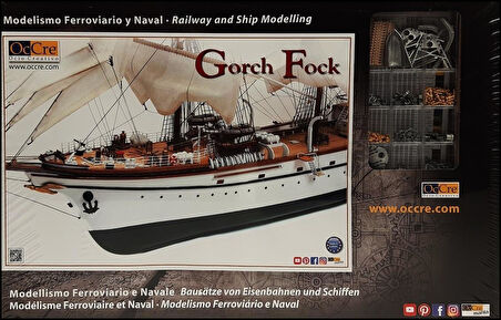 Occre 15003 1/95 Ölçek, Gorch Fock, 95 cm. Yelkenli Alman Askeri Eğitim Teknesi, Ahşap Model Kiti