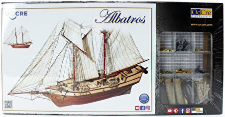 Occre 12500 1/100 Ölçek, Albatros, 57 cm. Yelkenli Sahil Muhafaza Gemisi, Ahşap Model Kiti