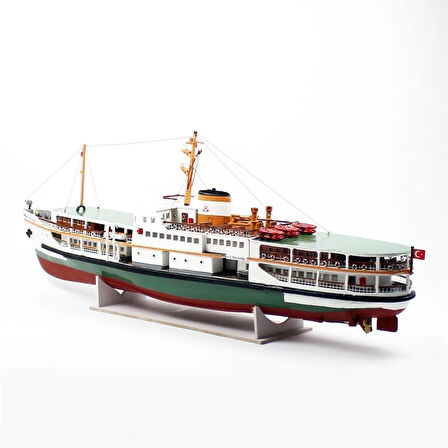 QD400 100 cm. Paşabahçe Yolcu Vapuru,Camekan ile Sergilemeye Hazır Gemi Modeli
