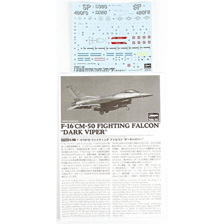 Hasegawa 7522 1/48 Ölçek, F-16CM-50 Fighting Falcon (Dark Viper), (Limited Edition),  Savaş Uçağı Plastik Model Kiti