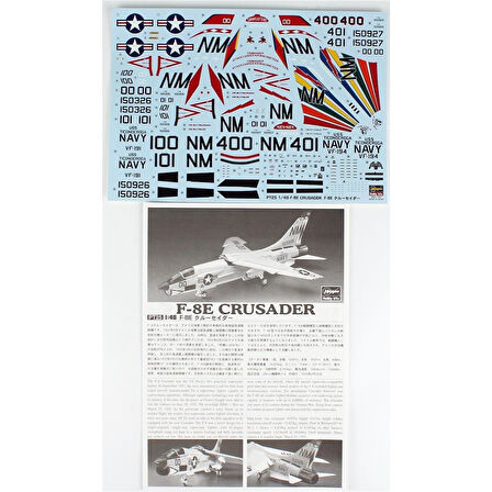 Hasegawa PT25 7225 1/48 Ölçek, F-8E Crusader, Savaş Uçağı Plastik Model Kiti