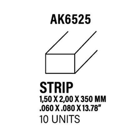 AK 6525  1.50 x 2.00 x 350 mm. Plastik Çubuk, 10 Adet
