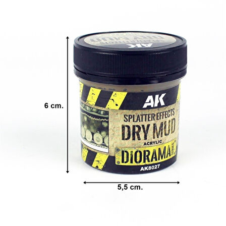 AK 8027 100 ml. Kuru Çamur Sıçrama Efekti, Akrilik, Diorama Serisi Zemin Dokusu