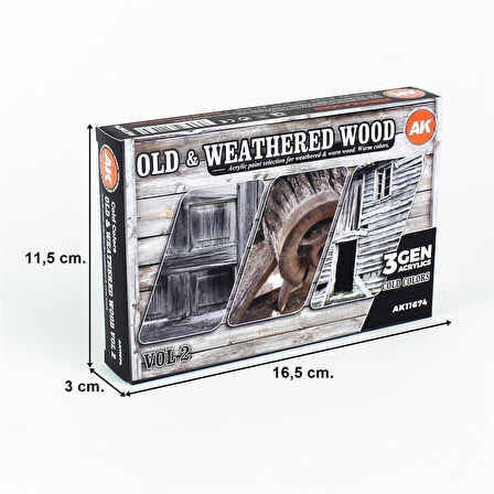 AK 11674 6x17 ml. Eski ve Yıpranmış Ahşap Renkleri-B, Akrilik Model Boyası Seti