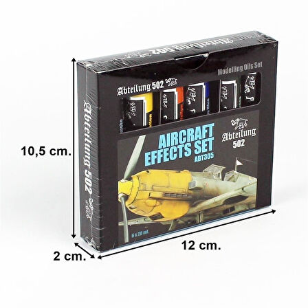AK ABT305 6x20 ml. Yağlı Boya, Uçak Efekt Seti, 6 Adet Yağlı Boya