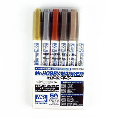 Mr.Hobby CMS-01 5 Renk ve CM100 Marker Detaylandırma Kalemi Seti
