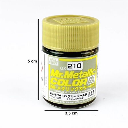 Mr.Hobby GX-210 18 ml. Metallic Blue Gold, Metalik Serisi Model Boyası