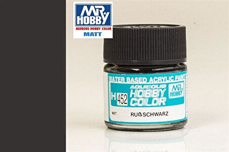 Mr.Hobby H-452 10 ml. Soot Black, Aqueous Serisi Model Boyası