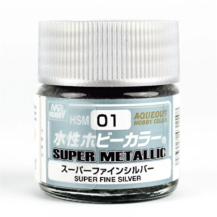 Mr.Hobby HSM-01 10 ml. Superfine Silver, Super Metallic Colors, Aqueous Serisi Model Boyası