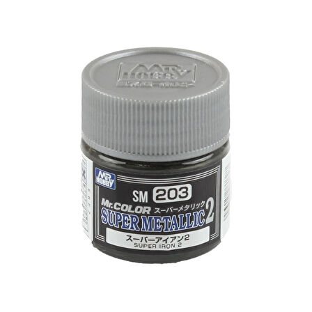 Mr.Hobby SM-203 10 ml. Super Iron, Metallic Colors-II Serisi Model Boyası