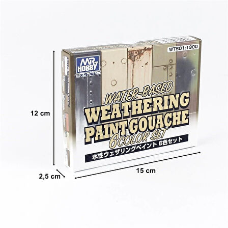 Mr.Hobby WTS-01 6x20 ml. Su Bazlı Guaj Eskitme Boyası Seti