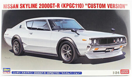 Hasegawa 20669 1/24 Ölçek, Nissan Skyline 2000GT-R (KPGC110) (Custom Version), (Limited Edition) Otomobil Plastik Model Kiti