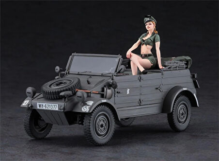Hasegawa SP453 52253 1/24 Ölçek, Pkw.K1 Kübelwagen Type 82 w/Blond Girl's Figure, Plastik Model Kiti