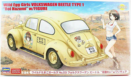 Hasegawa SP488 52288 1/24 Ölçek, Volkswagen Beetle Type 1 (Rei Hazumi) Wild Egg Girls No.03  w/Figure, Otomobil Plastik Model K