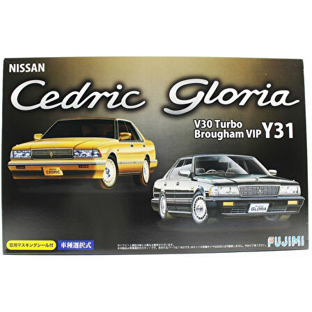 Fujimi ID-182 03949 1/24 Ölçek, Nissan Cedric/Gloria V30 Turbo Brougham VIP Y31, (Cam Boyama Maskesi ile), Otomobil Plastik Mod