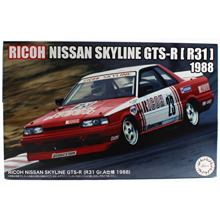 Fujimi ID-313 04772 1/24 Ölçek, Nissan RICOH Skyline GTS-R (R31 Gr.A 1988), Yarış Arabası Plastik Model Kiti