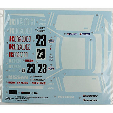 Fujimi ID-313 04772 1/24 Ölçek, Nissan RICOH Skyline GTS-R (R31 Gr.A 1988), Yarış Arabası Plastik Model Kiti