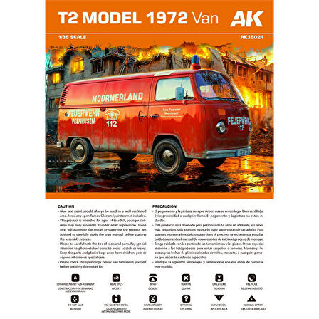 AK 35024 1/35 Ölçek, 1967 T2 VW VAN, Plastik Model Kiti