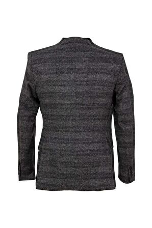 ERKEK GRİ SLIM FIT / DAR KALIP KIRLANGIÇ YAKA CEKET