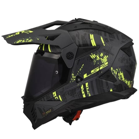LS2 PIONEER 2 CRAZY MATT BLACK YELLOW 