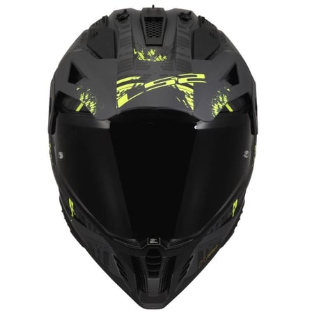 LS2 PIONEER 2 CRAZY MATT BLACK YELLOW 
