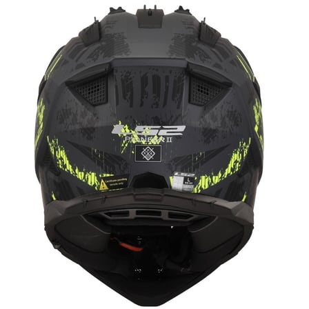 LS2 PIONEER 2 CRAZY MATT BLACK YELLOW 