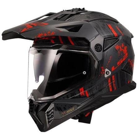 LS2 PIONEER 2 CRAZY MATT BLACK RED