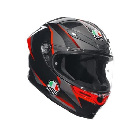 AGV K6 S SLASHCUT BLACK GREY RED KASK