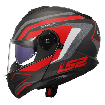 LS2 STROBE 2 PHANTOM MAT TITANIUM GRİ KIRMIZI KASK