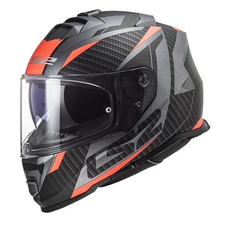 LS2 STORM 2 RACER MAT TITANIUM ORANGE KASK