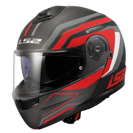LS2 STROBE 2 PHANTOM MAT TITANIUM GRİ KIRMIZI KASK