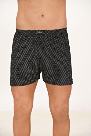 Erkek 5'li Paket Havlu Bel Pamuklu Düğmeli Desenli Boxer | 11112