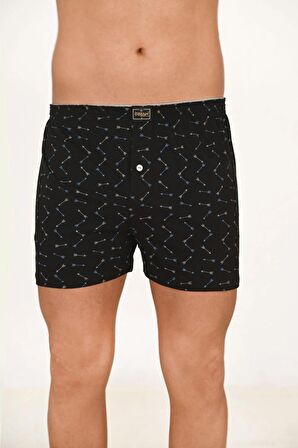 Erkek 5'li Paket Havlu Bel Pamuklu Düğmeli Desenli Boxer | 11112