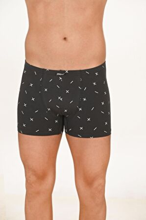 Erkek 5'li Paket Pamuklu Likralı Modal Desenli Boxer | 11113