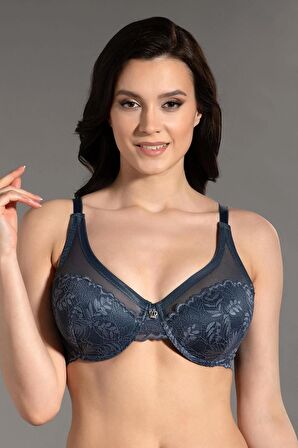 Dantelli Tül Detaylı C Kap Sütyen | New Bra 3020