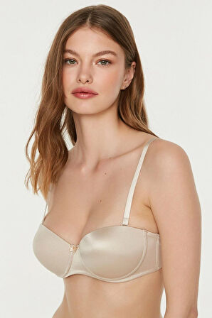 Straplez Destekli Sütyen Ten | New Bra 7055