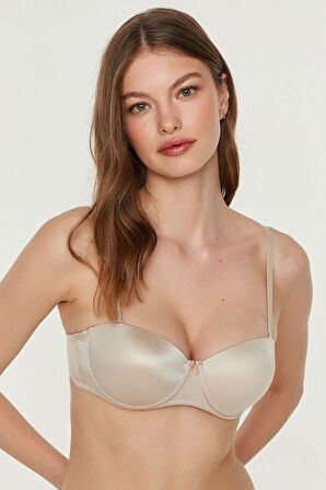 Straplez Destekli Sütyen Ten | New Bra 7055