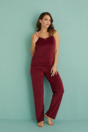 Kadın Kadife Sabahlıklı Altı Uzun 3'lü Pijama Takımı | 13402-5