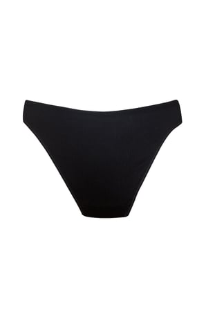 3'lü Pamuklu Ribana Slip Külot | Siyah 0300