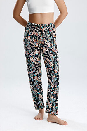 Kadın Şal Desenli Uzun Pijama Pantolon 