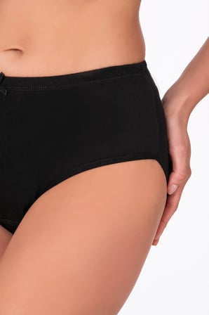 Kadın Yüksek Bel Pamuklu Ribana Slip Külot 3'Lü Paket – Esnek & Rahat | Siyah K0305