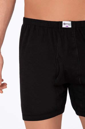 Erkek Pamuklu Penye Paçalı Boxer 3'lü Paket – Rahat & Dayanıklı | Siyah K0043