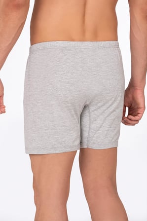 Erkek Pamuklu Penye Paçalı Boxer 3'lü Paket – Rahat & Dayanıklı | Gri Melanj K0043